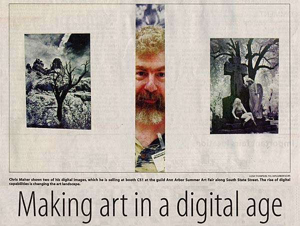 Chris Maher interviewed in the Ann Arbor News about Digital Art
