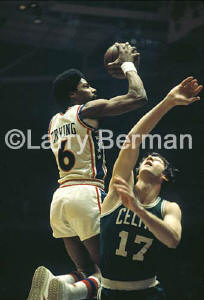 photos of DrJ wiith the Philadelphia 76ers by Larry Berman