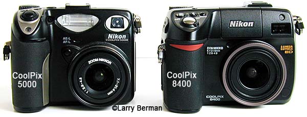 Nikon CoolPix 8400 compared to the CoolPix 5000