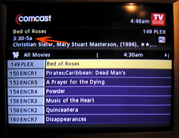 Comcast Movie Menu Search