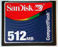 Sandisk 512 Meg CompactFlash Card